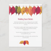 Farbenfrohe Herbstlaub Hochzeitgastdetails Begleitkarte (Vorderseite)