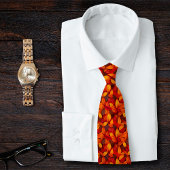 Farbenfrohe Herbstlaube im Herbst Muster Orange Tö Krawatte