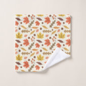 Farbenfrohe Herbstleaf-Fallmuster Badhandtuch Set (Waschlappen)