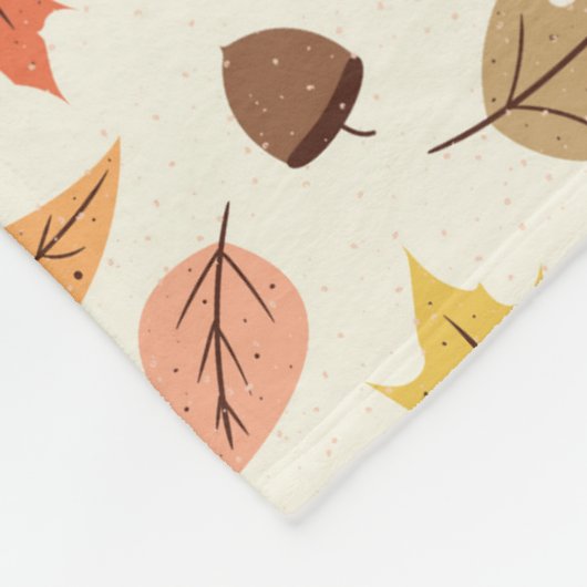 Farbenfrohe Herbstleaf-Fallmuster Fleecedecke (Ecke)
