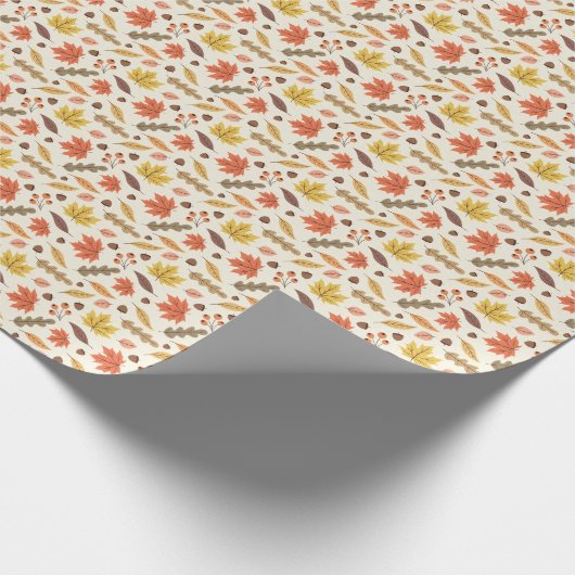 Farbenfrohe Herbstleaf-Fallmuster Geschenkpapier (Ecke)