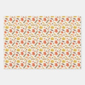 Farbenfrohe Herbstleaf-Fallmuster Geschenkpapier Set (Vorderseite 3)