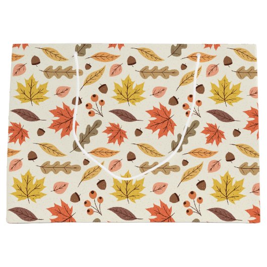 Farbenfrohe Herbstleaf-Fallmuster Große Geschenktüte (Vorderseite)