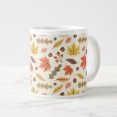 Farbenfrohe Herbstleaf-Fallmuster Jumbo-Tasse (Vorderseite Rechts)