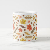 Farbenfrohe Herbstleaf-Fallmuster Jumbo-Tasse (Vorderseite)