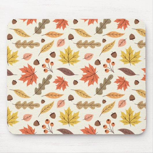 Farbenfrohe Herbstleaf-Fallmuster Mousepad (Vorne)