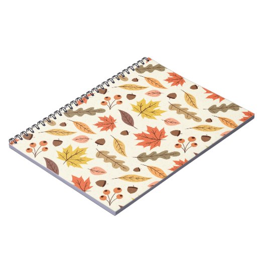 Farbenfrohe Herbstleaf-Fallmuster Notizblock (Linke Seite)