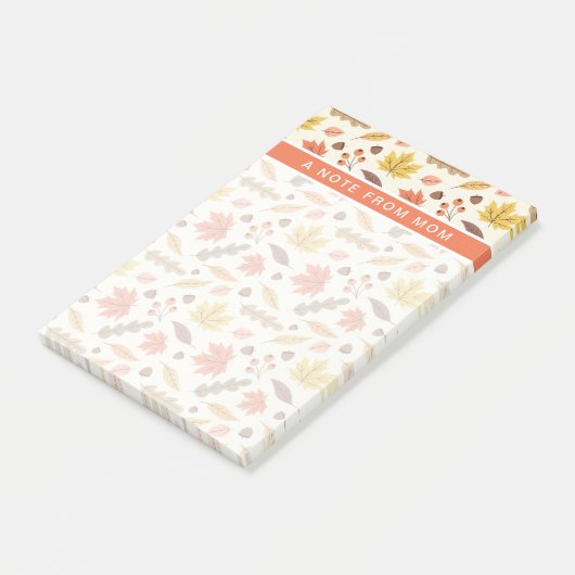 Farbenfrohe Herbstleaf-Fallmuster Post-it Klebezettel (angewinkelt)