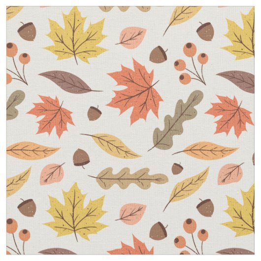Farbenfrohe Herbstleaf-Fallmuster Stoff (Nahaufnahme)