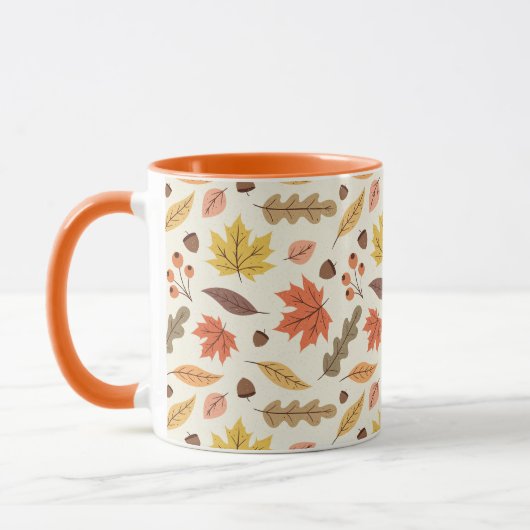 Farbenfrohe Herbstleaf-Fallmuster Tasse (Links)