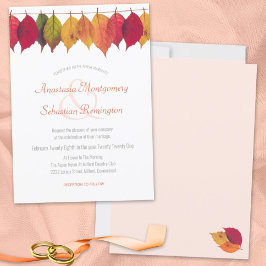 farbenfrohe Herbstleaf Streichellichtfeier Einladung