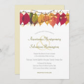 farbenfrohe Herbstleaf Streichellichtfeier Einladung (Vorne/Hinten)