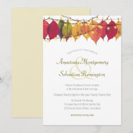 farbenfrohe Herbstleaf Streichellichtfeier Einladung