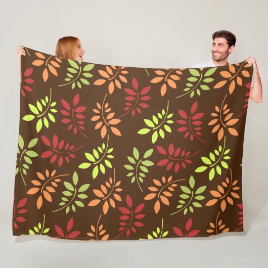 Farbenfrohe Herbstleaves in warmen Tönen Fleece Bl (Beispiel)