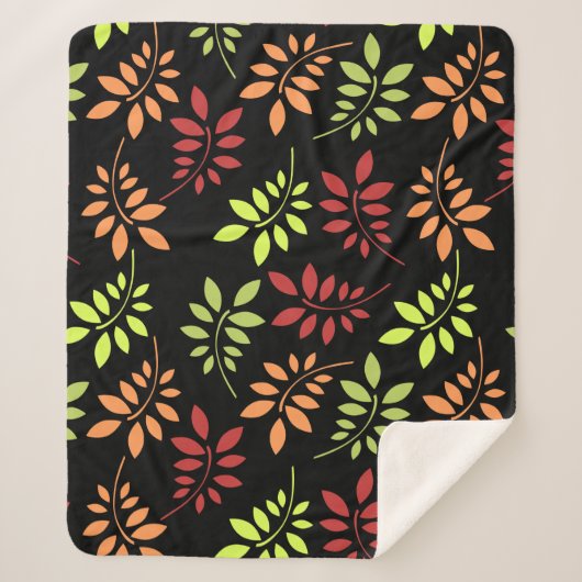 Farbenfrohe Herbstleaves in warmen Tönen Sherpa Bl Sherpadecke (Vorderseite)