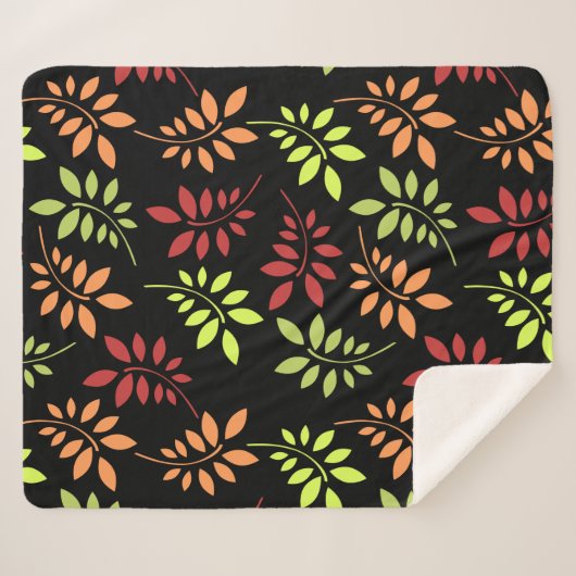 Farbenfrohe Herbstleaves in warmen Tönen Sherpa Bl Sherpadecke (Vorderseite (Horizontal))