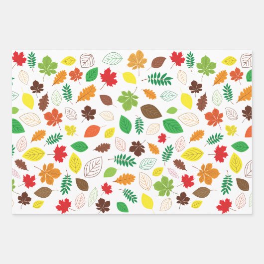 Farbenfrohe Herbstleaves Muster Geschenkpapier Set (Vorderseite 3)