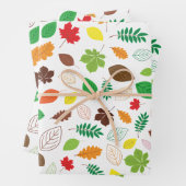 Farbenfrohe Herbstleaves Muster Geschenkpapier Set (Beispiel)