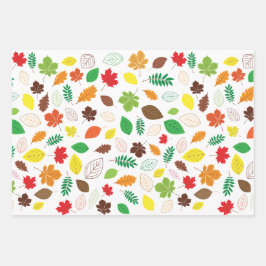 Farbenfrohe Herbstleaves Muster Geschenkpapier Set