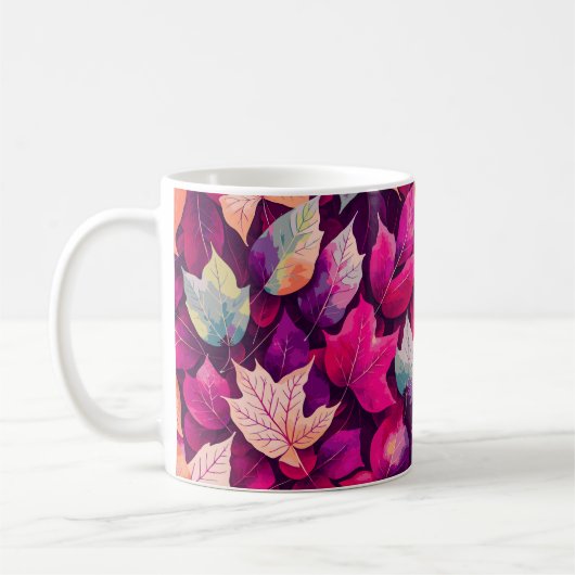 Farbenfrohe Herbstleaves Muster Kaffeetasse (Links)
