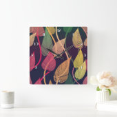 Farbenfrohe Herbstleaves Patronenuhr Quadratische Wanduhr (Zuhause)