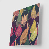 Farbenfrohe Herbstleaves Patronenuhr Quadratische Wanduhr (Winkel)