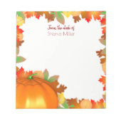 Farbenfrohe Herbstleaves Pumpkin - Name Notepad Notizblock (Vorderseite)