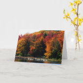 Farbenfrohe Herbstleaves Teichnatur Fotokarte Karte (Gelbe Blume)