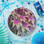 Farbenfrohe Herbstmaple Blätter Blumen Pappteller (Party)