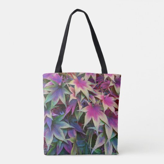 Farbenfrohe Herbstmaple Blätter Blumen Tasche (Rückseite)