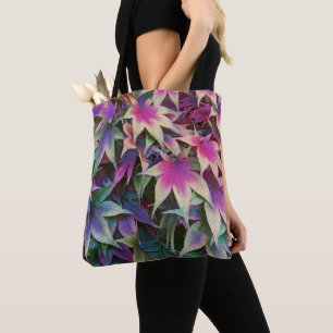 Farbenfrohe Herbstmaple Blätter Blumen Tasche
