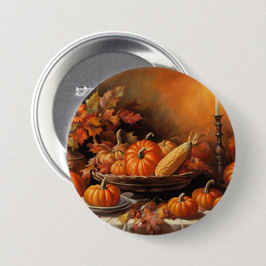 Farbenfrohe Herbstpumpen Button (Vorne & Hinten)
