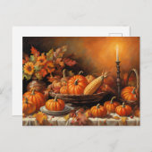 Farbenfrohe Herbstpumpen Feiertagspostkarte (Vorne/Hinten)