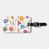 Farbenfrohe Herbstpumpen Individuelle Name Gepäcka Gepäckanhänger (Vorderseite horizontal)