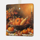 Farbenfrohe Herbstpumpen Keramikornament (Links)