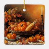 Farbenfrohe Herbstpumpen Keramikornament (Rückseite)