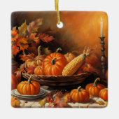 Farbenfrohe Herbstpumpen Keramikornament (Vorderseite)