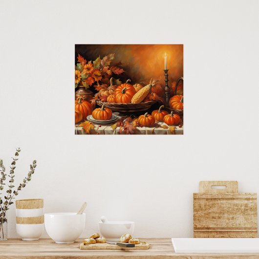 Farbenfrohe Herbstpumpen Poster (Küche)