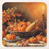 Farbenfrohe Herbstpumpen Rechteckiger Pappuntersetzer (Vorderseite)