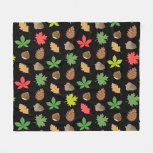 Farbenfrohe Herbstsaison - Naturmuster Fleecedecke