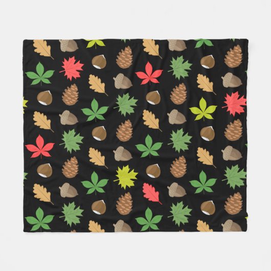 Farbenfrohe Herbstsaison - Naturmuster Fleecedecke (Vorderseite (Horizontal))
