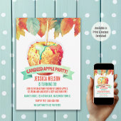 Farbenfrohe Herbstsonne Canyed Apple Birthday Part Einladung