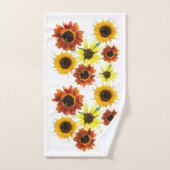 Farbenfrohe Herbstsonnenblumen Fotos Handtuch Set (Handtuch)