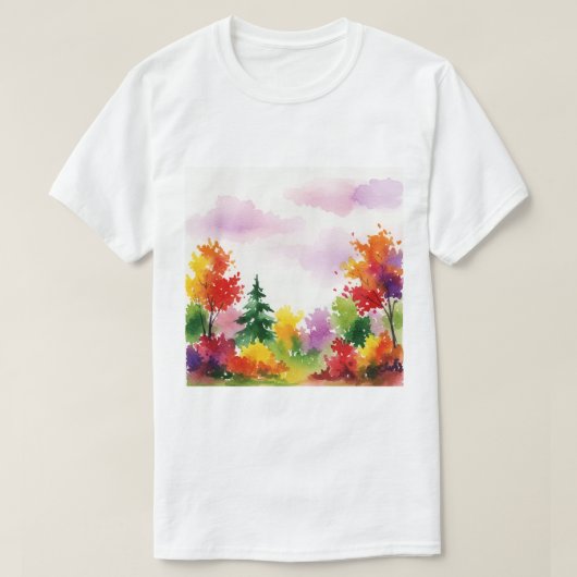 Farbenfrohe Herbstszene T-Shirt (Design vorne)