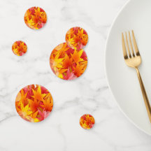 Farbenfrohe Herbsttisch Erntedank Confetti