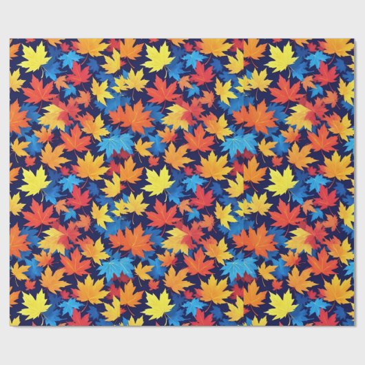 Farbenfrohe Herbstüberreste im dunkelblauen Hinter Geschenkpapier (Flach)