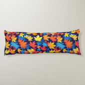 Farbenfrohe Herbstüberreste im dunkelblauen Hinter Seitenschläferkissen (Rückseite)