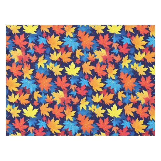 Farbenfrohe Herbstüberreste im dunkelblauen Hinter Tischdecke (Vorderseite (Horizontal))