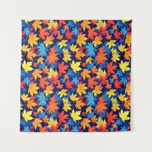 Farbenfrohe Herbstüberreste im dunkelblauen Hinter Wandteppich (Vorderseite (Horizontal))