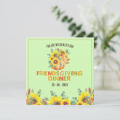 Farbenfrohe Herbstuntergänge Erntedank Grün Abende Einladung (Stehend Vorderseite)